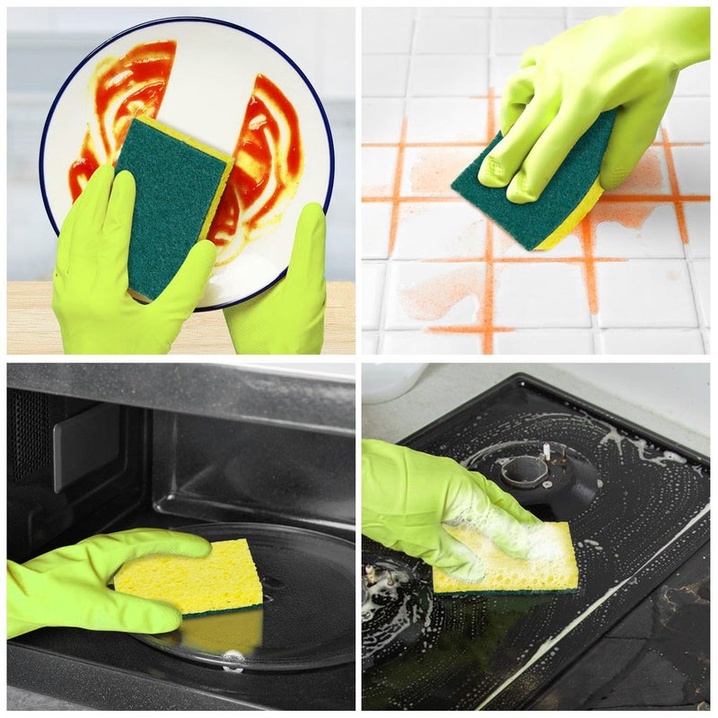 POWOBEST 24 Pack Multi-Purpose Sponge Pads,Heavy Duty Scrub Sponges Effective Clean The Surface Stains,Can Be Used to Clean Kitchen,Pots,Bowls,Bathrooms,Tiles,Bathtubs,Walls a Good Helper for Home Cleaning - Image 5